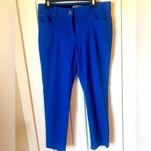 Bright Blue Stretch Ankle Length Pants